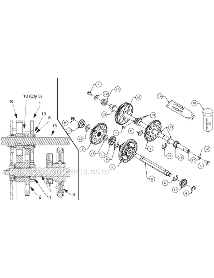 Page B Diagram and Parts List for 31AE6GLF723 2005 Yard Machines Snow Blower